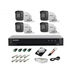 Kit Complet - Sistem Supraveghere Video 4k HIKVISION - 4 camere 4k 8MP - HDD si accesorii incluse