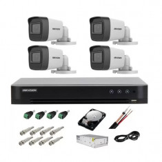 Kit Complet - Sistem Supraveghere Video 4k HIKVISION - 4 camere 4k 8MP - HDD si accesorii incluse