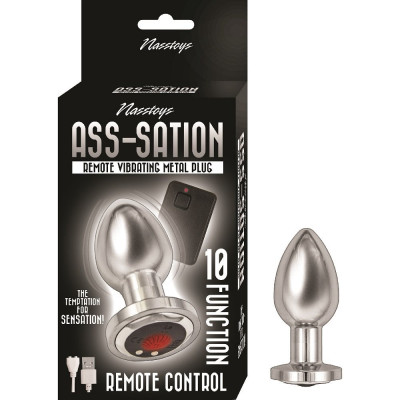 Ass-Sation Remote Controlled Vibrating Metal Butt Plug Silver foto