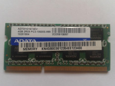 Vand Memorie Laptop Ram ADATA AD73I1C1674EV 4Gb DDR3 1333Mhz Pret 75 Lei foto