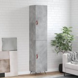 Cumpara ieftin Dulap &icirc;nalt, gri beton, 34,5x34x180 cm, lemn prelucrat