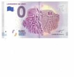 !!! X. X. RARR : 0 EURO SOUVENIR - ITALIA , LEONARDO DA VINCI SI OMUL ETRUVIAN - 2019.1 - UNC // NU TRIMIT PRIN CURIER