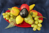 Platou cu fructe plastic Decor Rom&acirc;nia perioada comunista 31x18cm