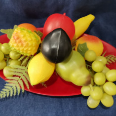 Platou cu fructe plastic Decor România perioada comunista 31x18cm