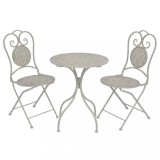 VidaXL Set mobilier bistro, 3 piese, gri, oțel