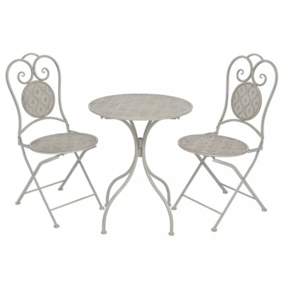 vidaXL Set mobilier bistro, 3 piese, gri, oțel foto