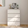 VidaXL Dulap lateral, alb, 60x36x84 cm, lemn masiv de pin