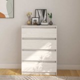 VidaXL Dulap lateral, alb, 60x36x84 cm, lemn masiv de pin 808104