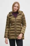 Sisley geaca femei, culoarea verde, de iarna, 2E3XLN044