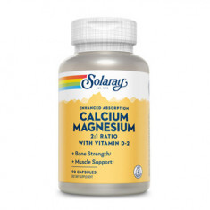 Calciu Magneziu cu Vitamina D, 90cps, Solaray