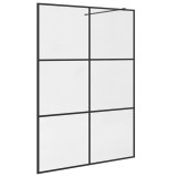 vidaXL Paravan de duș walk-in negru 140x195 cm sticlă ESG transparentă