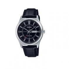Ceas bărbătesc Casio MTP-V006L-1C, curea din piele neagră, cuarț, clasic, elegant, MTP-V006L-1C