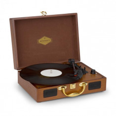 Auna Nostalgia Peggy Sue gramofon retro LP USB AUX MDF ,alb, valiza din lemnin optica aurita foto