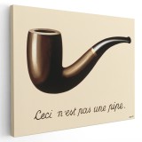 Tablou pictura pipa Tradarea Imaginilor de Rene Magritte 1573 Tablou canvas pe panza CU RAMA 80x120 cm