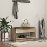 vidaXL Bancă pentru hol cu pernă cu raft Stejar Sonoma 83 x 38 x 45 cm 891578