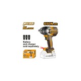 Masina de insurubat pistol cu impact 850 nm, 1/2&#039;&#039;, 2200 bpm, 20 v, brushless fara acumulator, pentru insurubare rapida - Ingco CIWLI20851
