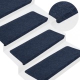 vidaXL Covorașe scări autoadezive, 15 buc., albastru, 65x24,5x3,5 cm