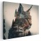 Tablou fantezie pisica cu peisaj de munte 1662 Tablou canvas pe panza CU RAMA 60x80 cm