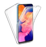 Husa fata - spate silicon 360&deg; acryl Huawei P30 + Cablu de date cadou, Transparent