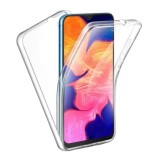 Husa fata - spate silicon 360&deg; acryl Huawei P Smart Z + Cablu de date cadou, Transparent