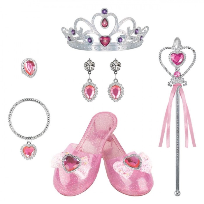 Set Accesorii Printesa, Pantofi Roz, 6 Piese, 3+ Ani