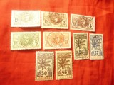 Serie mica Guinea Franceza 1906 , 9 valori stampilate