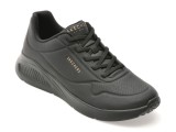 Pantofi sport SKECHERS negri, 177289, din piele ecologica