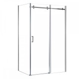 Cabina de dus asimetrica Bold-in 80x100 cm, sticla securizata 8mm transparenta, profile aluminiu-crom