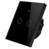 Intrerupator inteligent cu touch, Wifi, 2 canale, 10A, Negru