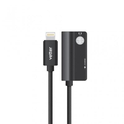 Cabluri si Adaptoare Vetter Dual Lightning Audio Adapter, Charging and Music Playback, Black foto