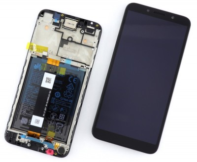 Display Huawei Y5p cu Rama si Baterie Display Service Pack Black Negru foto