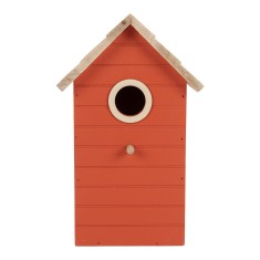 Casuta Pasari lemn rosu natur 15x10x22 cm