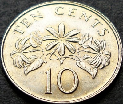 Moneda exotica 10 CENTS / CENTI - SINGAPORE, anul 1988 * cod 812 = UNC foto
