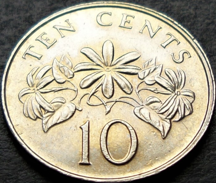 Moneda exotica 10 CENTS / CENTI - SINGAPORE, anul 1988 * cod 812 = UNC