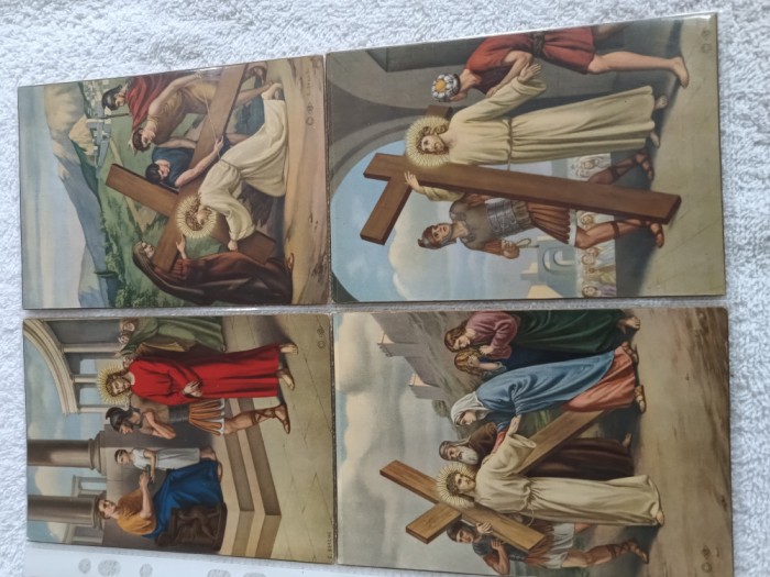 Superbe vederi color teme religioase Isus Hristos , lot 4 bucati ,