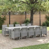 VidaXL Set de masă pentru grădină cu pernă cu pernă 11 pcs Gri deschis și crem