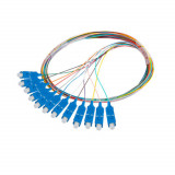 Cumpara ieftin Set 12 adaptoare retea fibra optica coada Pigtail cu conector SC UPC, Lanberg 43346, 2m lungime, Semi Tight SM G657A1, multicolor