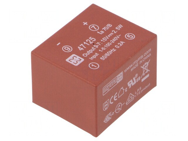 Convertor AC/DC 2.5W 15VDC