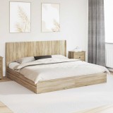vidaXL Cadru de pat cu depozitare și tăblie Stejar Sonoma 180 x 200 cm 3414003