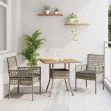 VidaXL Set de masă pentru grădină 3 pcs Gri Rattan poli
