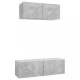Cumpara ieftin Set de dulapuri TV, 2 piese, gri beton, lemn prelucrat