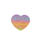 Jucarie antistres din silicon, Pop it Now and Flip It, Inima, Fosforescent, Multicolor