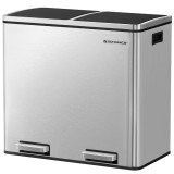Cos de gunoi selectiv SONGMICS din inox, 2 compartimente 2x24L