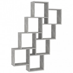 Raft de perete cub, gri beton, 90x15x119 cm, PAL