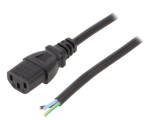 Cablu alimentare H05VV-F 3x0,75 mm&sup2; IEC C13, 1,8 m, negru