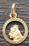 (142) PANDATIV DIN ARGINT PLACAT CU AUR, VINTAGE, TEMATIC RELIGIOS, MARCAJ 925