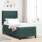 vidaXL Pat cu boxă spring LED și saltea Verde &icirc;nchis 90 x 190 cm 3343901
