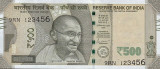 INDIA █ bancnota █ 500 Rupees █ 2019 █ P-114 █ UNC █ necirculata