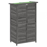 Cumpara ieftin Magazie de unelte pentru gradina gri 83x57x140cm lemn masiv pin
