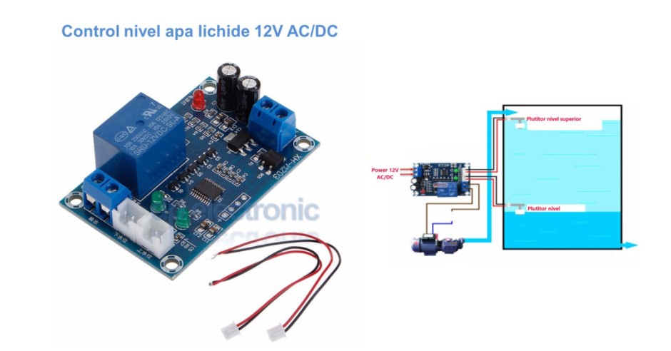 Senzor Nivel Apa 12VDC, Control Automat Umplere/Golire Rezervor ...